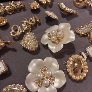 Shoe Charms - Gold, Pearl, Flowers, Hearts - Feminine, Girly, Sparkling, Glam